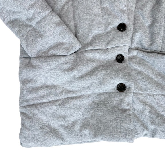 NWOT Madewell sweatshirt puffer blazer jacket gray blanket coat shawl swuffer XS - Picture 3 of 16